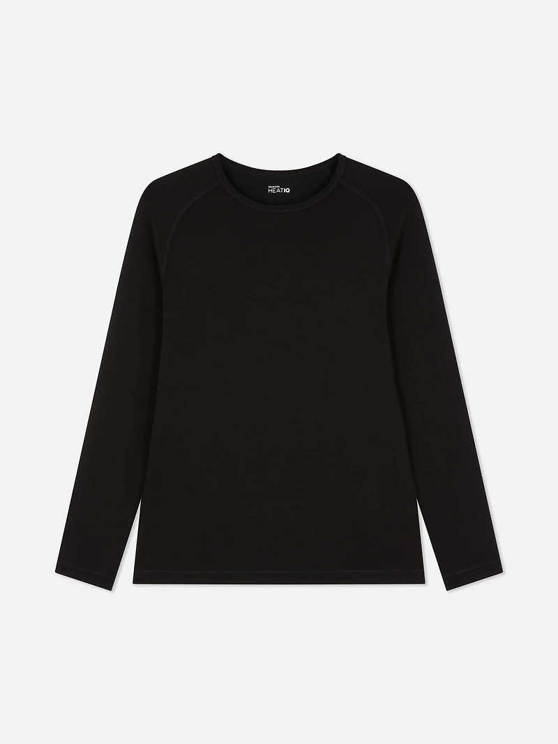 Men's Black Thermal Long Sleeve Top