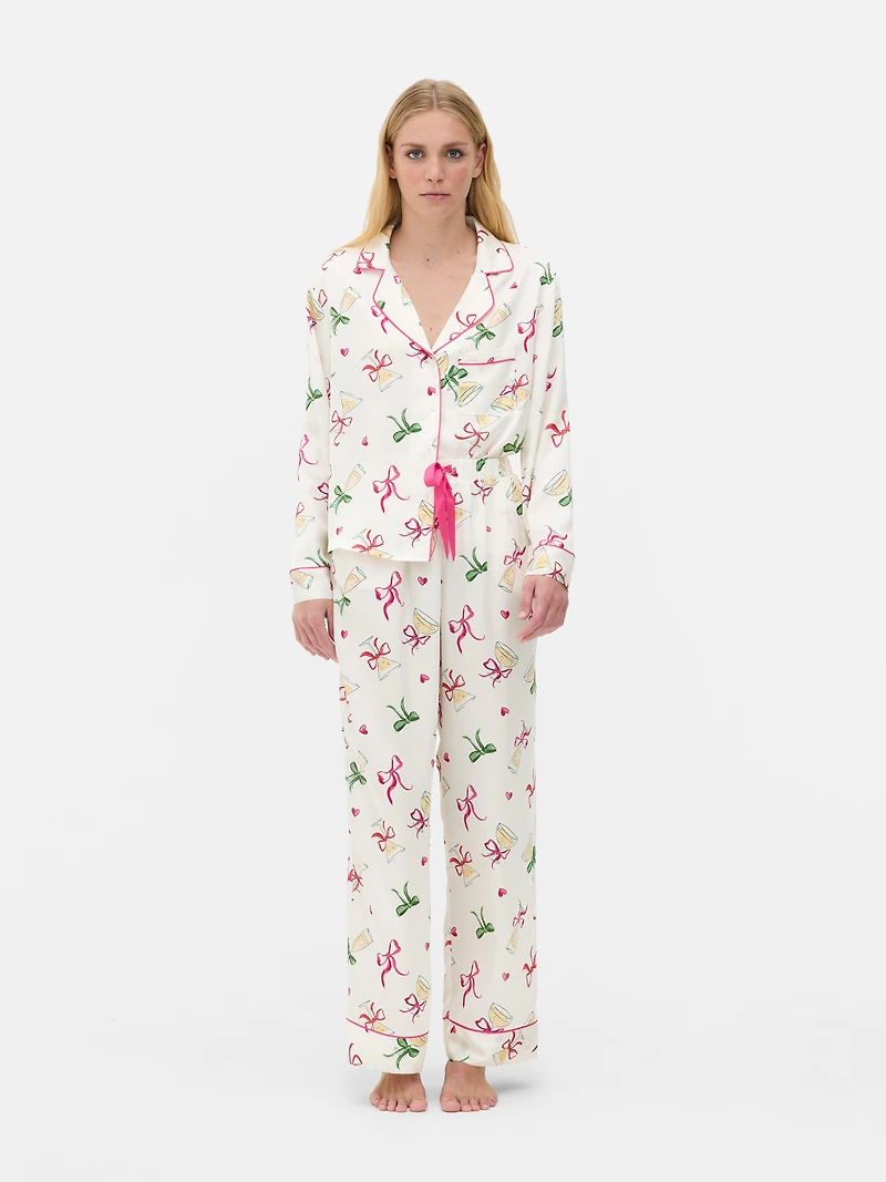 Satin Champagne Boyfriend Pajamas