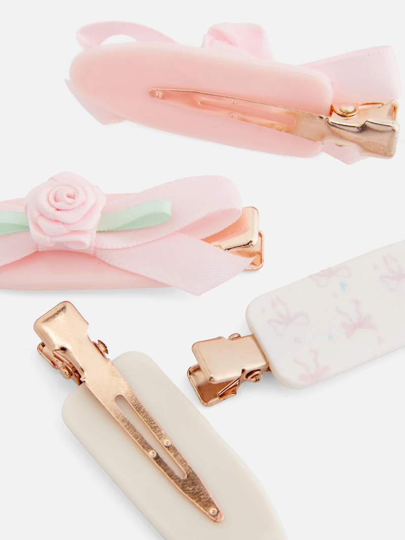 4pk Bow No Dent Hair Clips