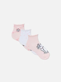 3pk Disney’s Marie Quarter Crew Socks