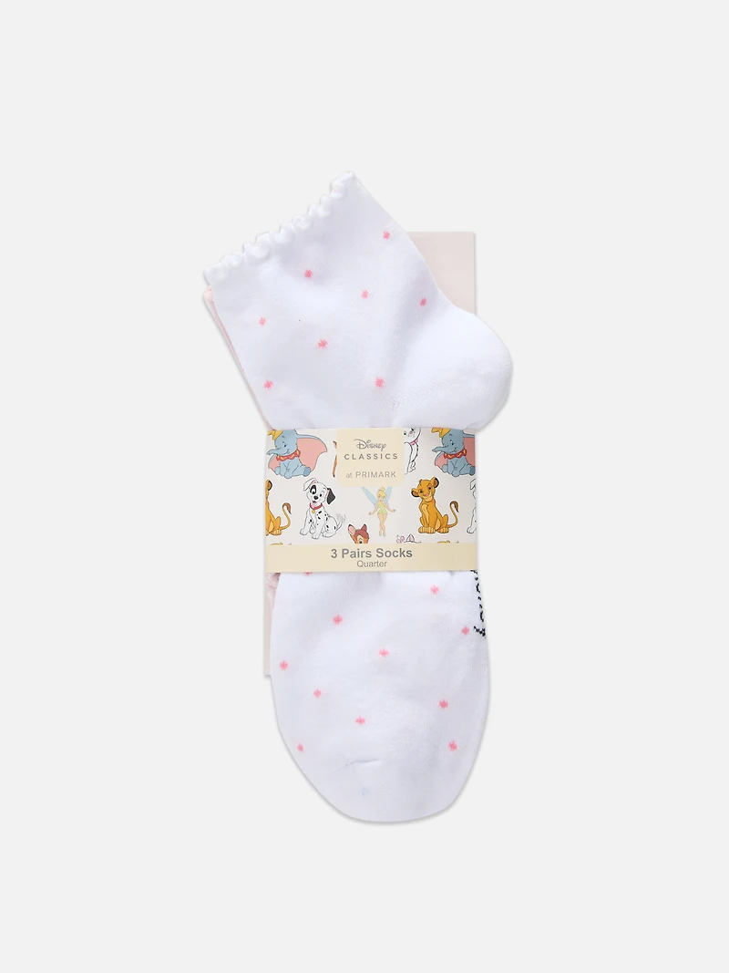3pk Disney’s Marie Quarter Crew Socks