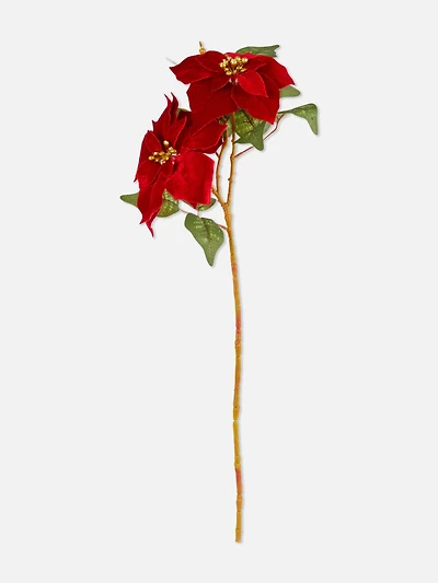 Faux Poinsettia Flower Decoration