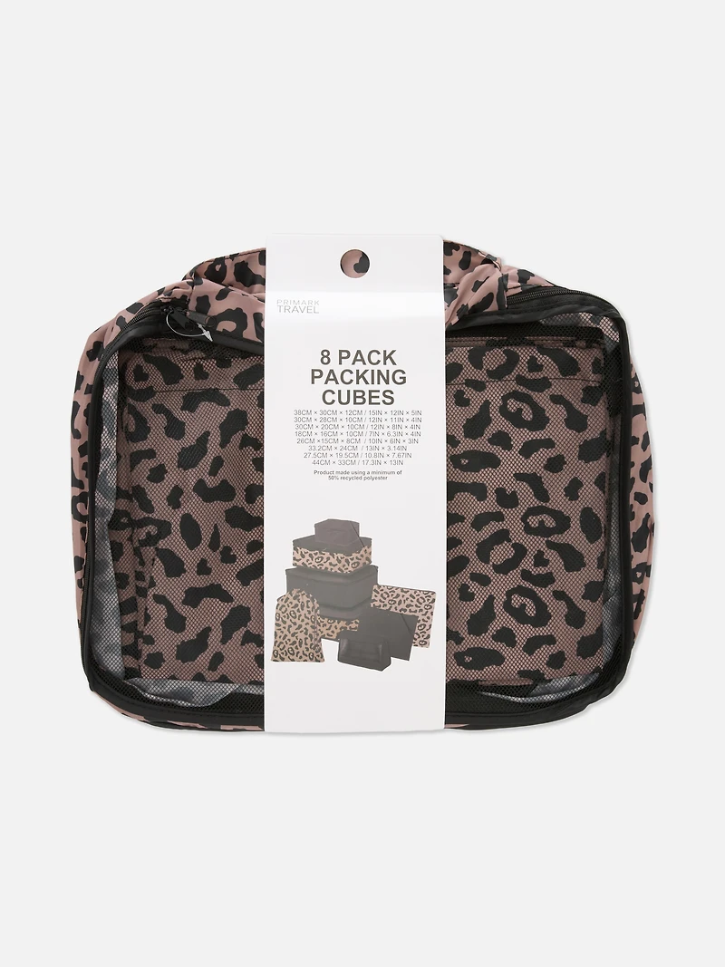 8pk Animal Print Packing Cubes