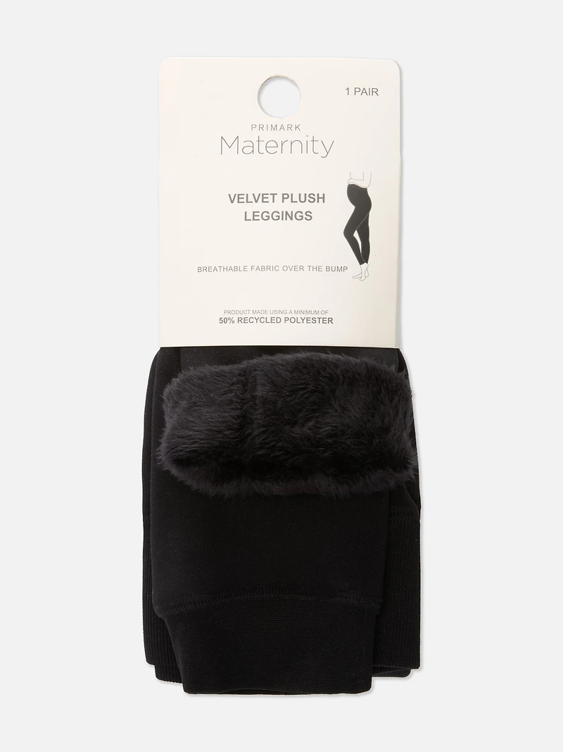 Velvet Plush Maternity Leggings