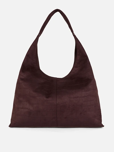 Faux Croc Oversized Purse