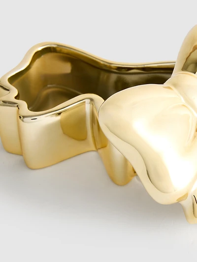 Metallic Bow Shaped Trinket Box