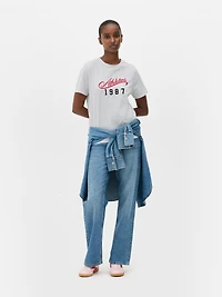 Women's Gray Heather Cotton Graphic Short Sleeve Tee