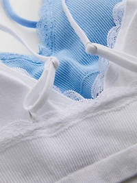 2pk Seamless Lace Trim Bralette