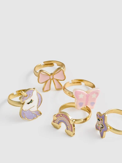 5-Pack Charm Rings