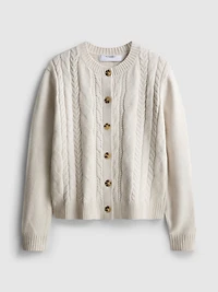Cable Knit Crewneck Cardigan