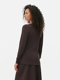 The Edit Draped Long Sleeve Top