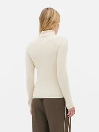 Ribbed Roll Neck Sweater