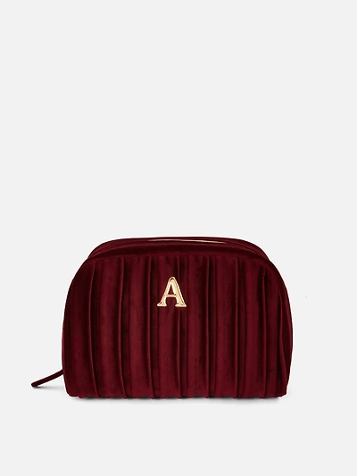 Velvet Initial Toiletry Bag
