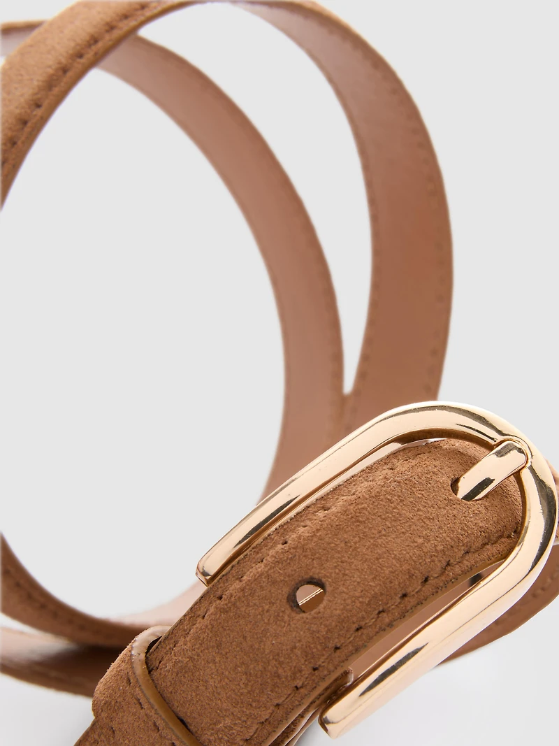 The Edit Suede Skinny Belt