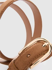 The Edit Suede Skinny Belt