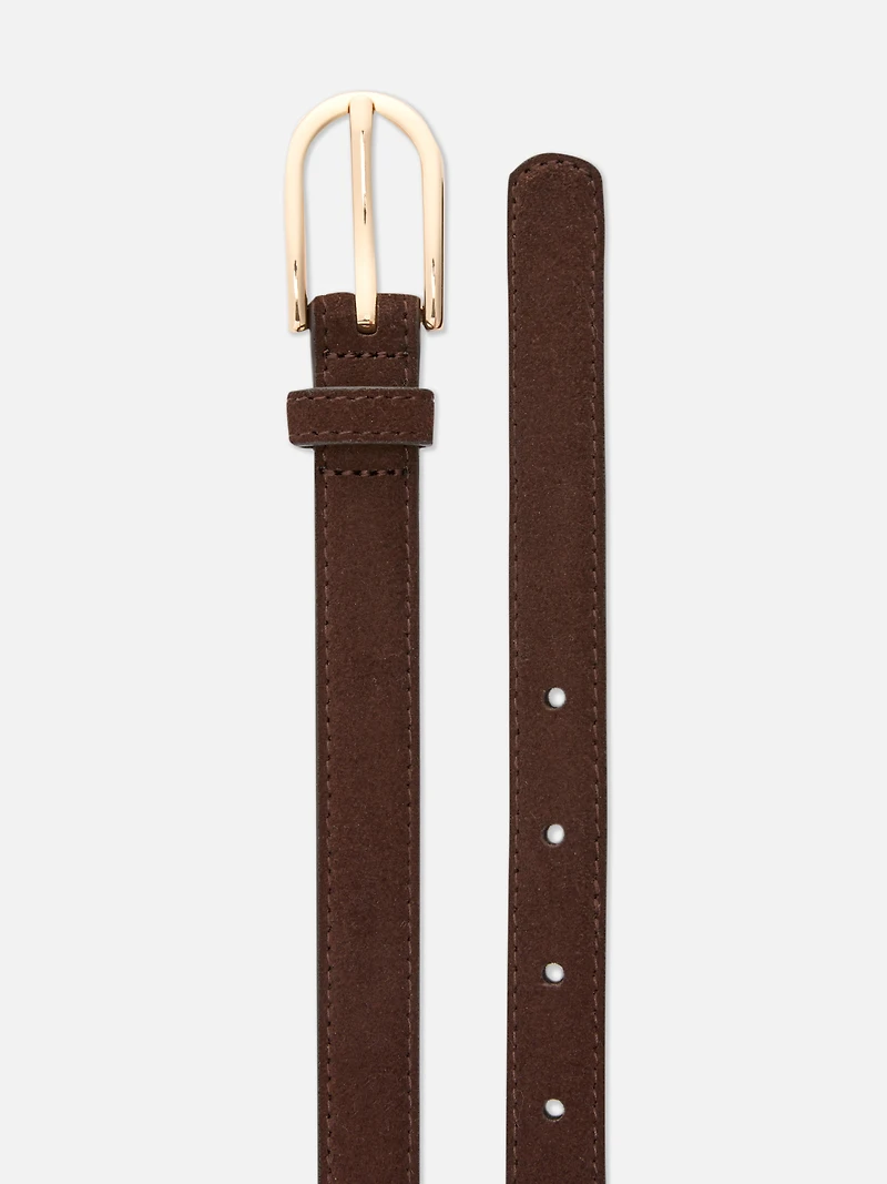 The Edit Suede Skinny Belt