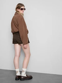 High Waisted Pleated Skort