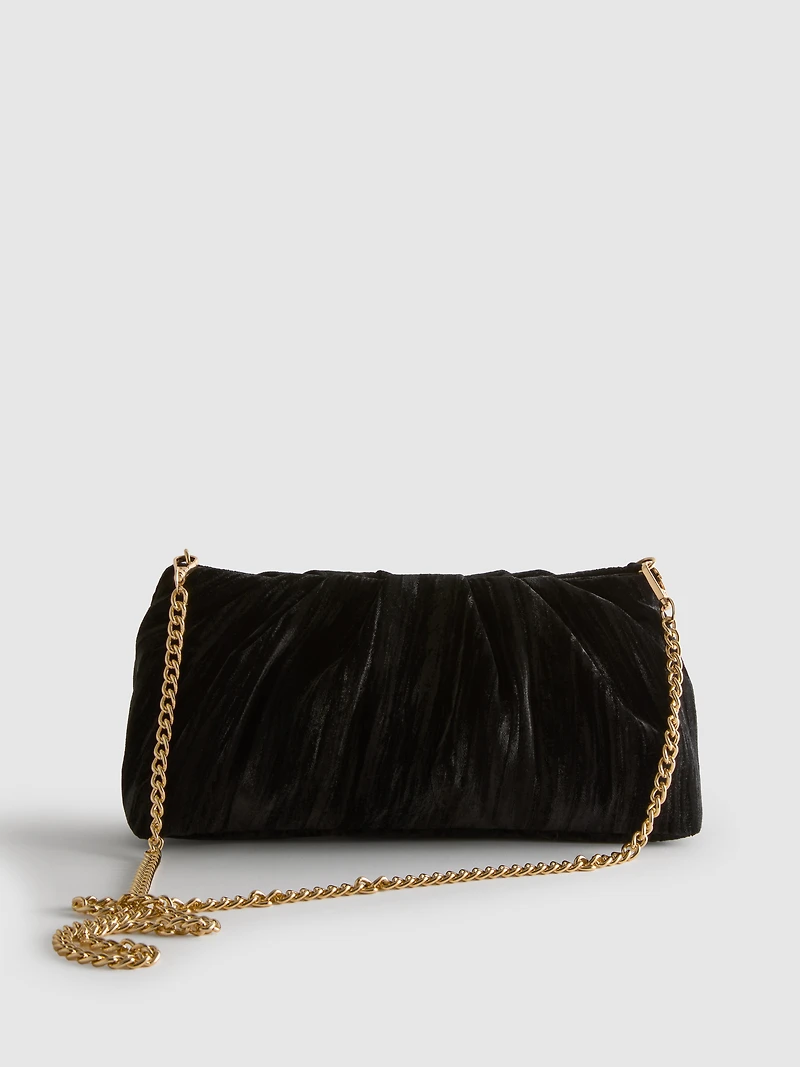 Velvet Chain Clutch