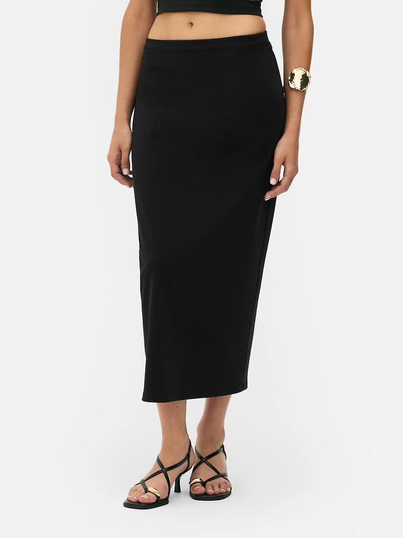 Crepe Midi Skirt