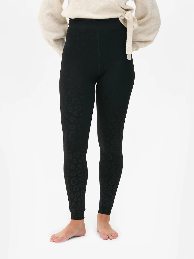 Embossed Velvet Plush Leggings