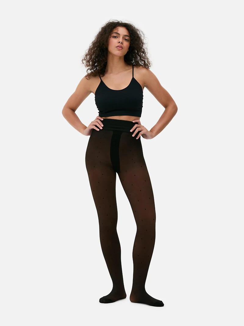 Velvet Spotted Plush Tights