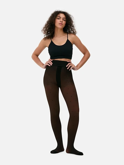 Velvet Spotted Plush Tights