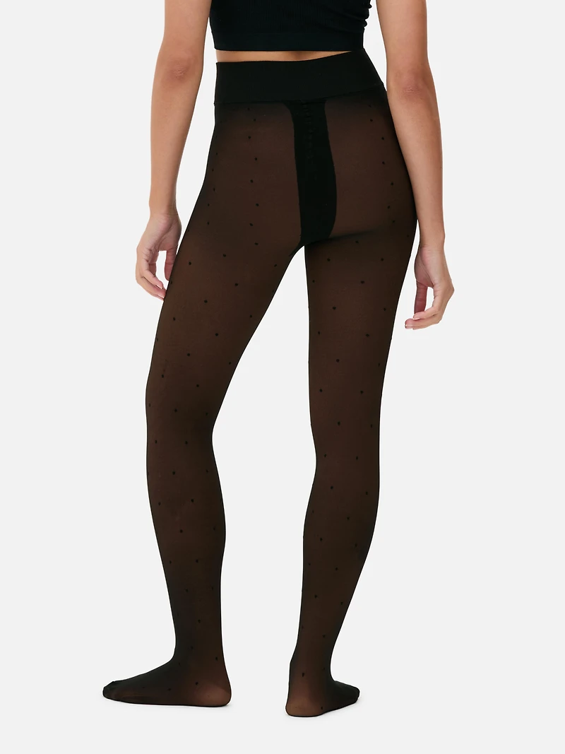 Velvet Spotted Plush Tights