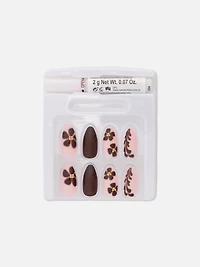 PS... Flower Pointed Gloss False Nails