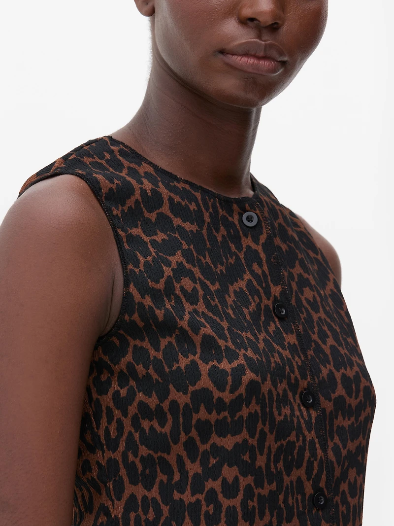 Leopard Crinkle Vest