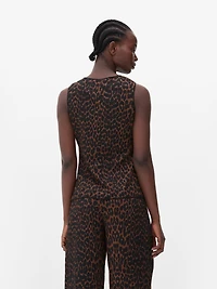 Leopard Crinkle Vest