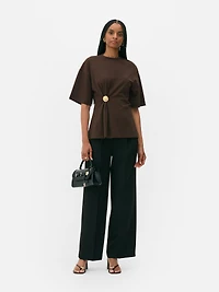 Cotton Rich Cinched Waist Top