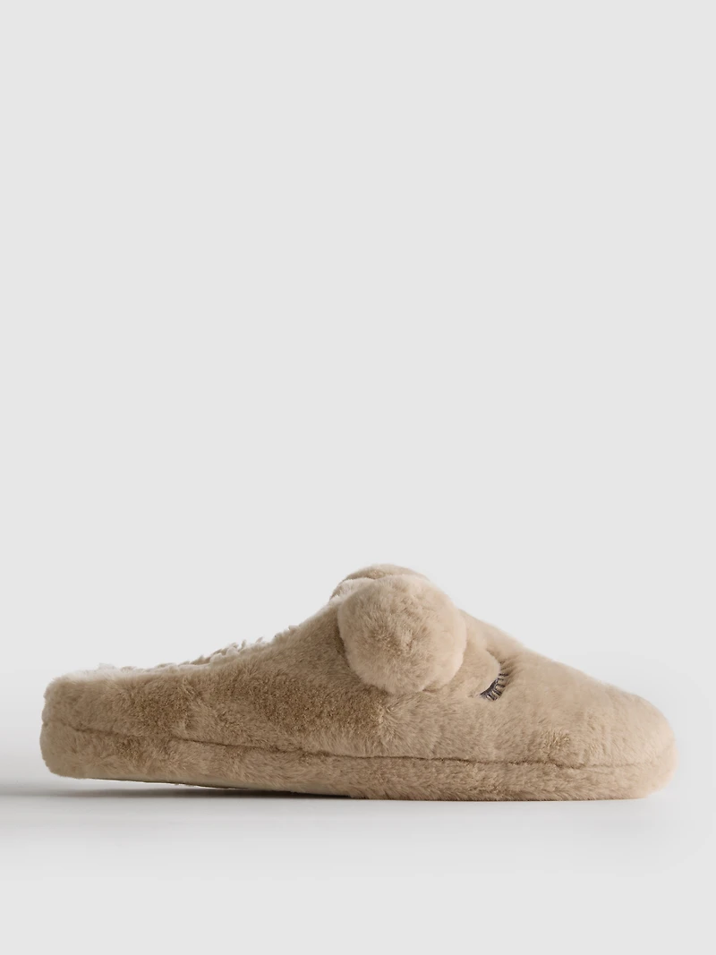 Teddy Bear Mule Slippers