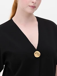 Crepe V-Neck Cardigan