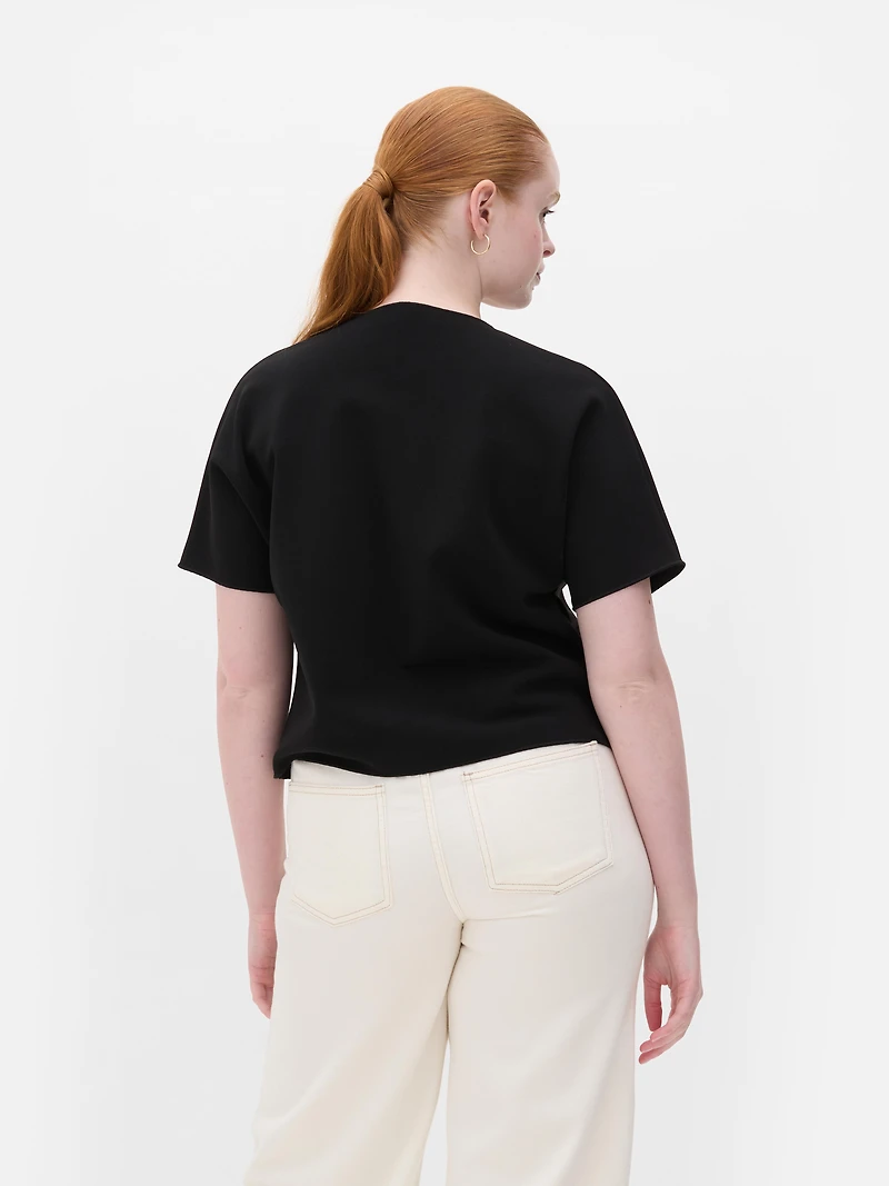 Crepe V-Neck Cardigan