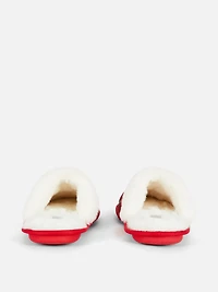 Women's Check Family Christmas Mule Slippers