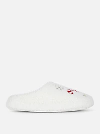 Borg Candy Cane Mule Slippers