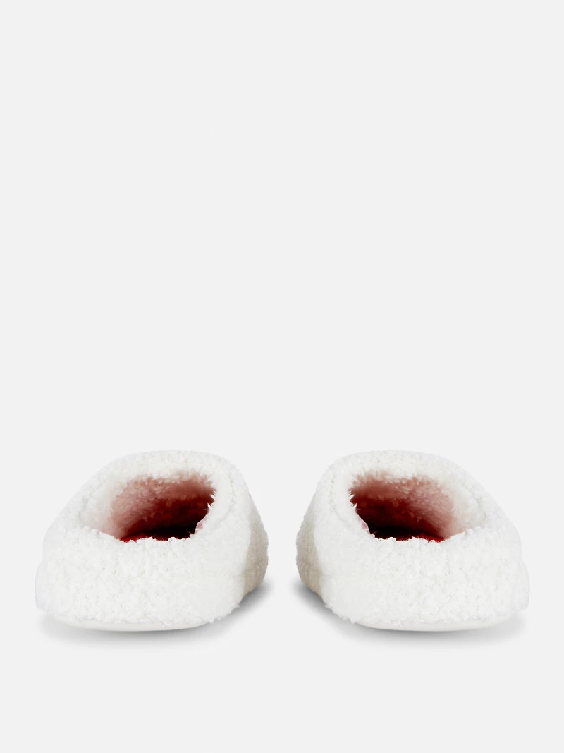 Borg Candy Cane Mule Slippers