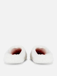 Borg Candy Cane Mule Slippers
