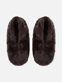 1pk Faux Fur Slipper Socks