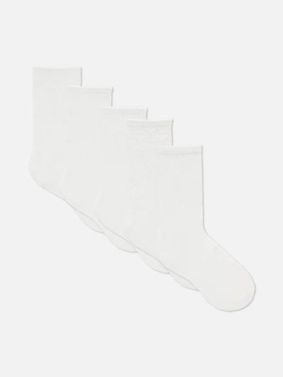 5pk Textured Crew Socks