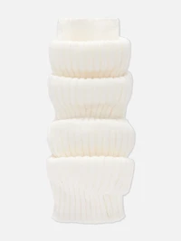 Women's White 1pk Ribbed Leg Warmers