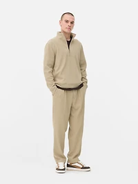 Men's Stone Quarter Zip Plisse Sweatshirt