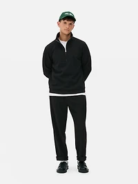 Quarter Zip Plisse Sweatshirt
