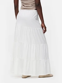 Cotton Tiered Maxi Skirt