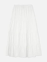 Cotton Tiered Maxi Skirt