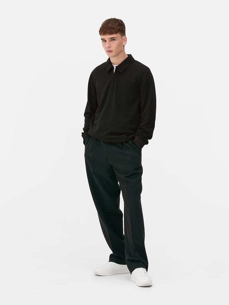 Twill Long Sleeve Polo Shirt