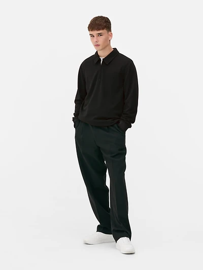 Twill Long Sleeve Polo Shirt