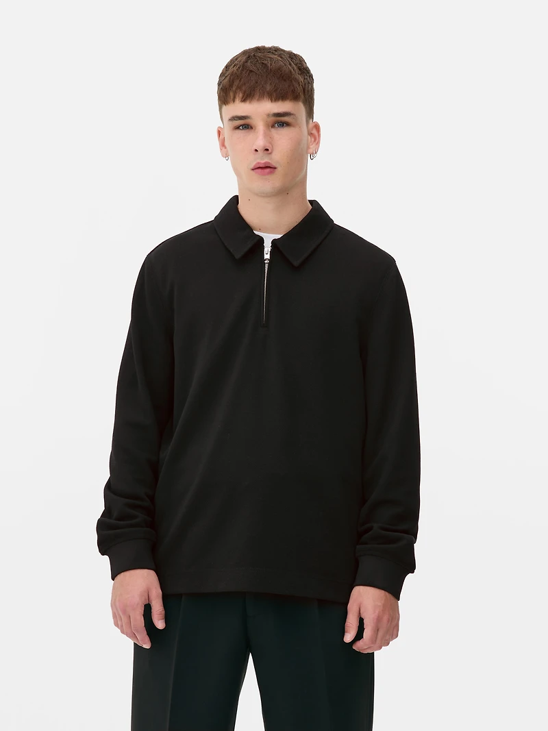 Twill Long Sleeve Polo Shirt