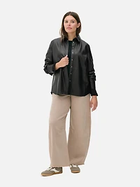 Faux Leather Overshirt
