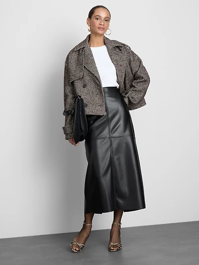 PU Midi Pencil Skirt